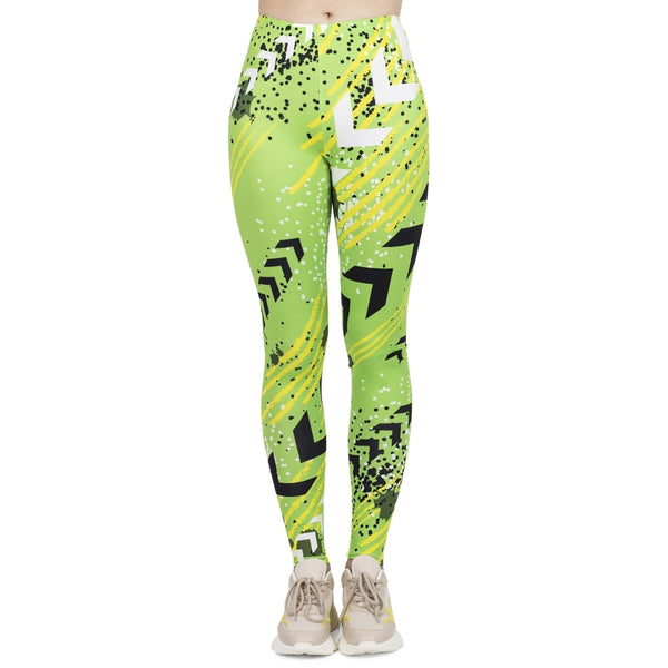 Hot Women Fashion Leggings High Elasticity Legins Workout Jogging Pants Fluorescent Green Neon Printing Sport leggins | Vimost Shop.
