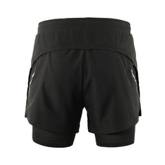 Men Running Shorts 2 in 1 Sports Shorts Quick Dry Active Training Exercise Jogging Gym Shorts With Zipper Pockets