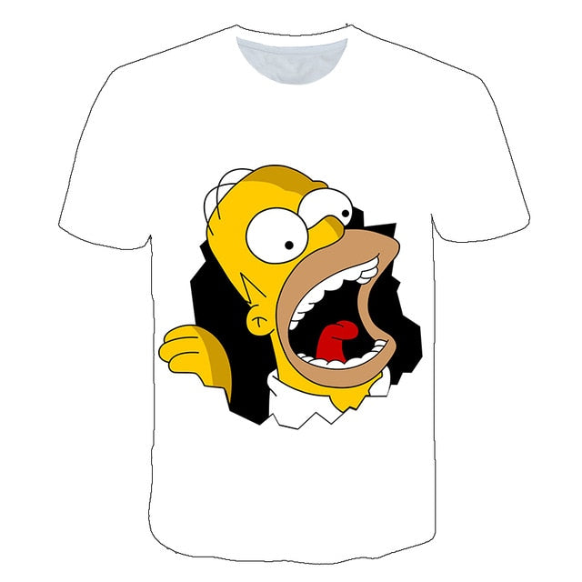 Happy family Funny Homer Simpson And his Son Wife 3D Printed Shorts Sleeve T-shirt | Vimost Shop.