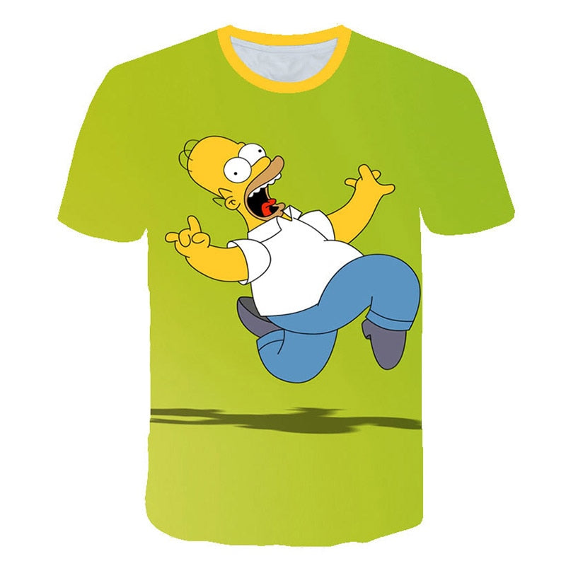 Happy family Funny Homer Simpson And his Son Wife 3D Printed Shorts Sleeve T-shirt | Vimost Shop.