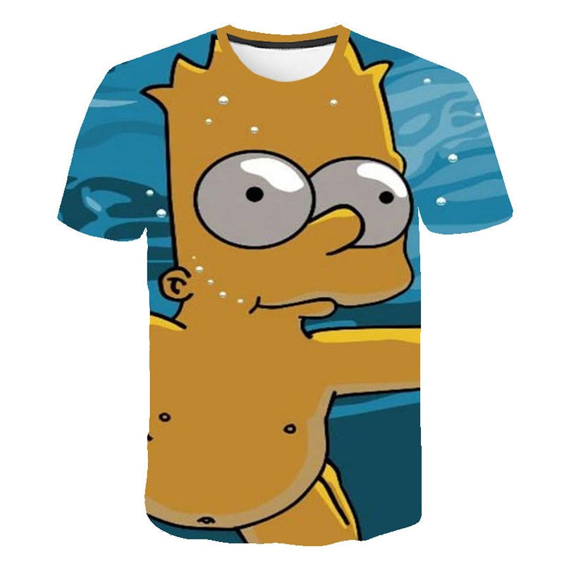 Happy family Funny Homer Simpson And his Son Wife 3D Printed Shorts Sleeve T-shirt | Vimost Shop.