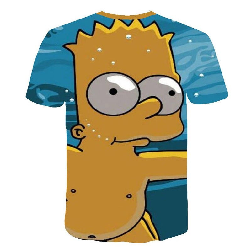 Happy family Funny Homer Simpson And his Son Wife 3D Printed Shorts Sleeve T-shirt | Vimost Shop.