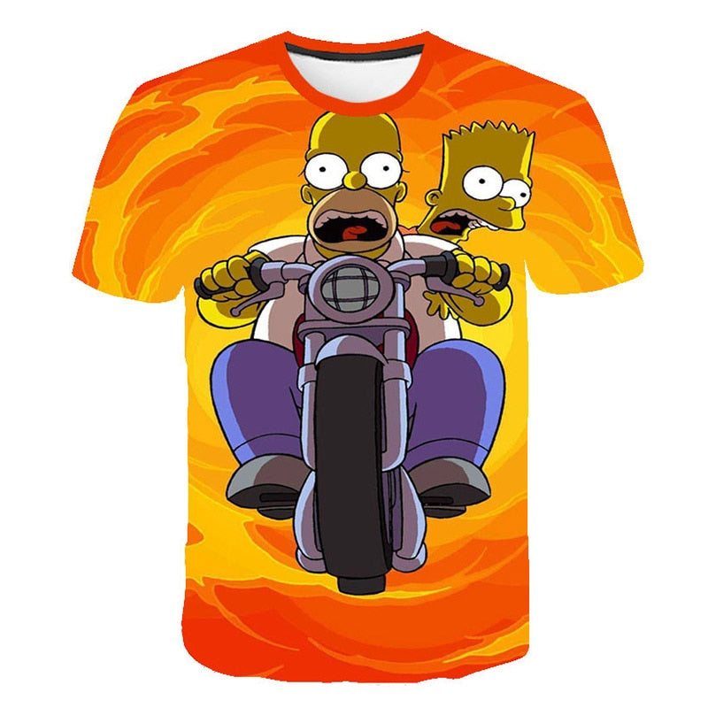 Happy family Funny Homer Simpson And his Son Wife 3D Printed Shorts Sleeve T-shirt | Vimost Shop.