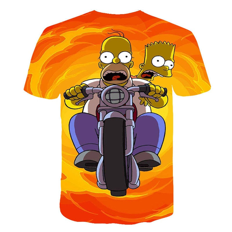 Happy family Funny Homer Simpson And his Son Wife 3D Printed Shorts Sleeve T-shirt | Vimost Shop.