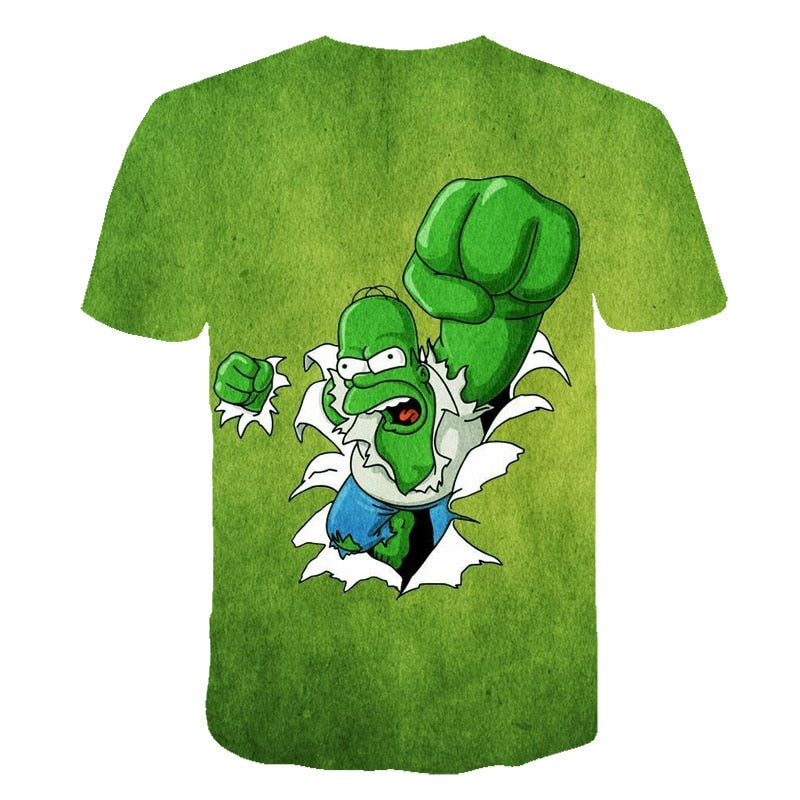 Happy family Funny Homer Simpson And his Son Wife 3D Printed Shorts Sleeve T-shirt | Vimost Shop.