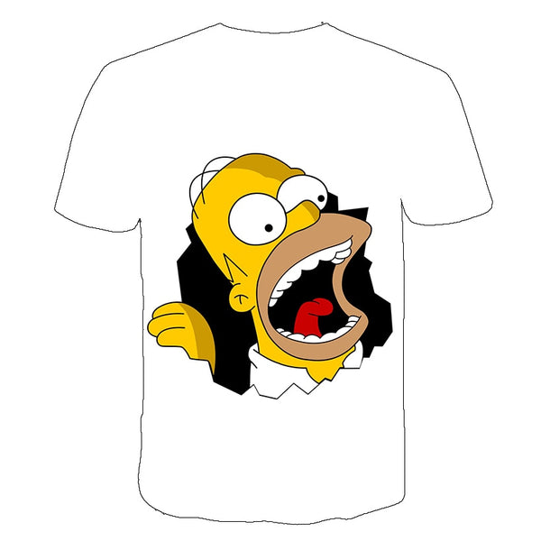 Happy family Funny Homer Simpson And his Son Wife 3D Printed Shorts Sleeve T-shirt | Vimost Shop.