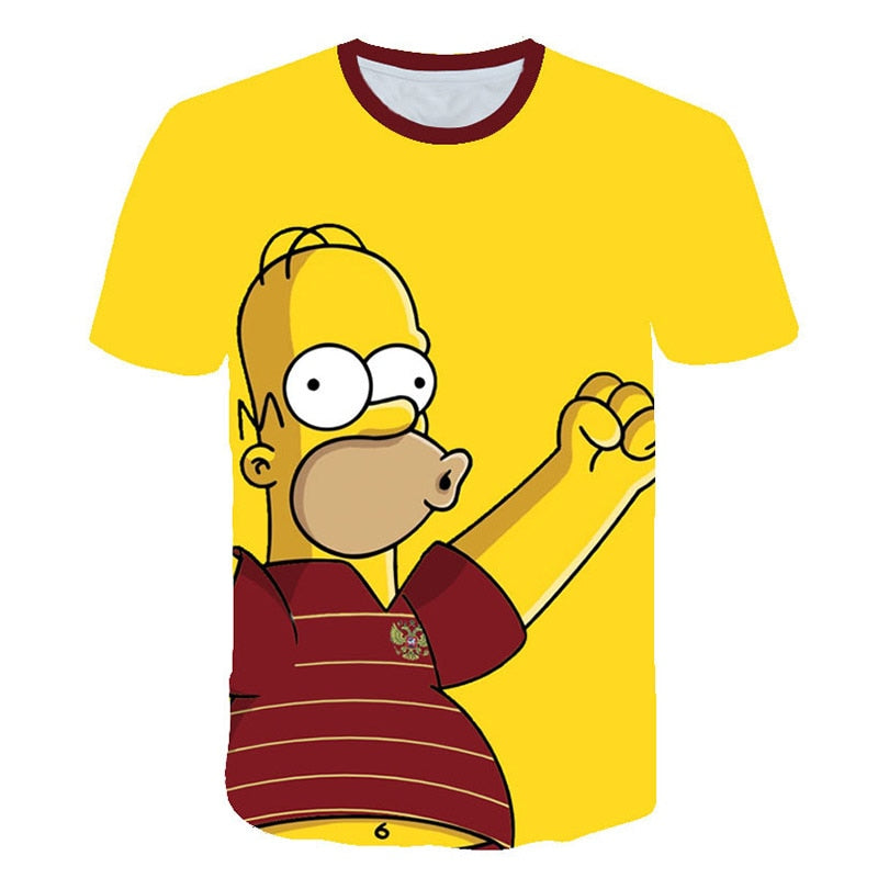 Happy family Funny Homer Simpson And his Son Wife 3D Printed Shorts Sleeve T-shirt | Vimost Shop.