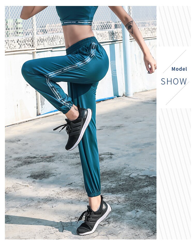 Sport Pants Women Loose Long Gym Trousers Elastic Walking Pantalon Jogging Femme Sweatpants Athletic Breathable Striped Running | Vimost Shop.