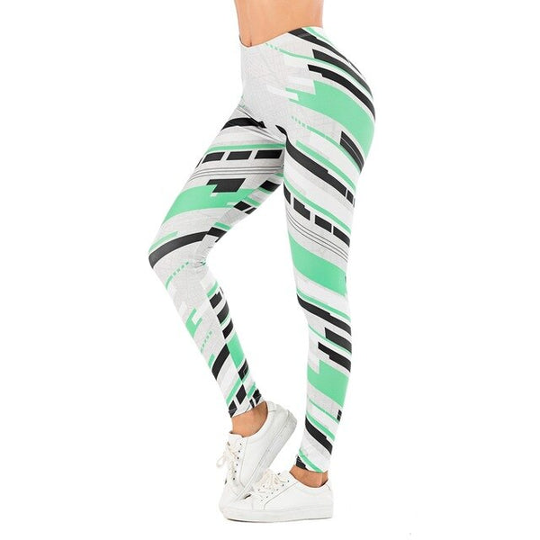 Women Sexy Legging Stitching streak Printing Fitness leggins | Vimost Shop.