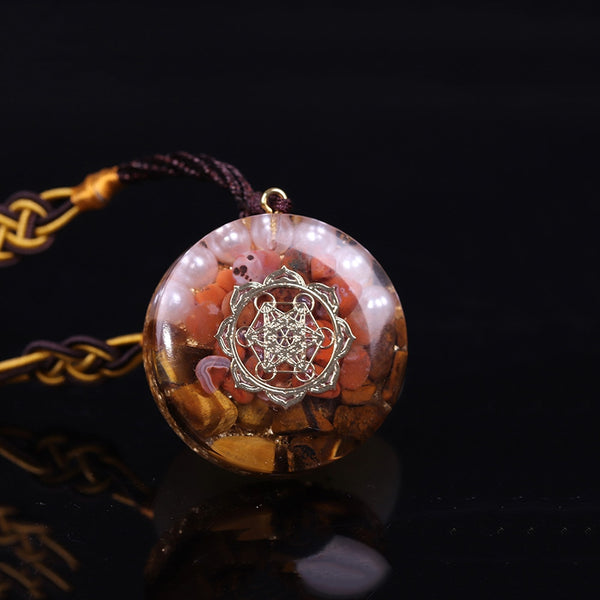 Lotus Orgone Crystals Necklace Orgone Energy Converter The Soul Stone That Change The Magnetic Field Of Life Resin Necklace | Vimost Shop.