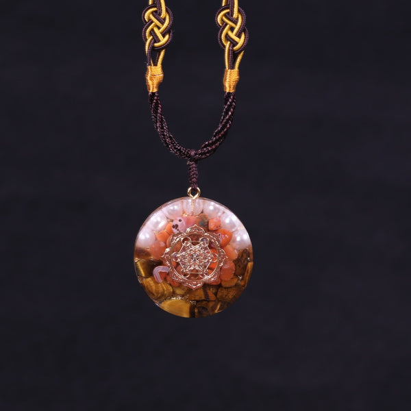 Lotus Orgone Crystals Necklace Orgone Energy Converter The Soul Stone That Change The Magnetic Field Of Life Resin Necklace | Vimost Shop.