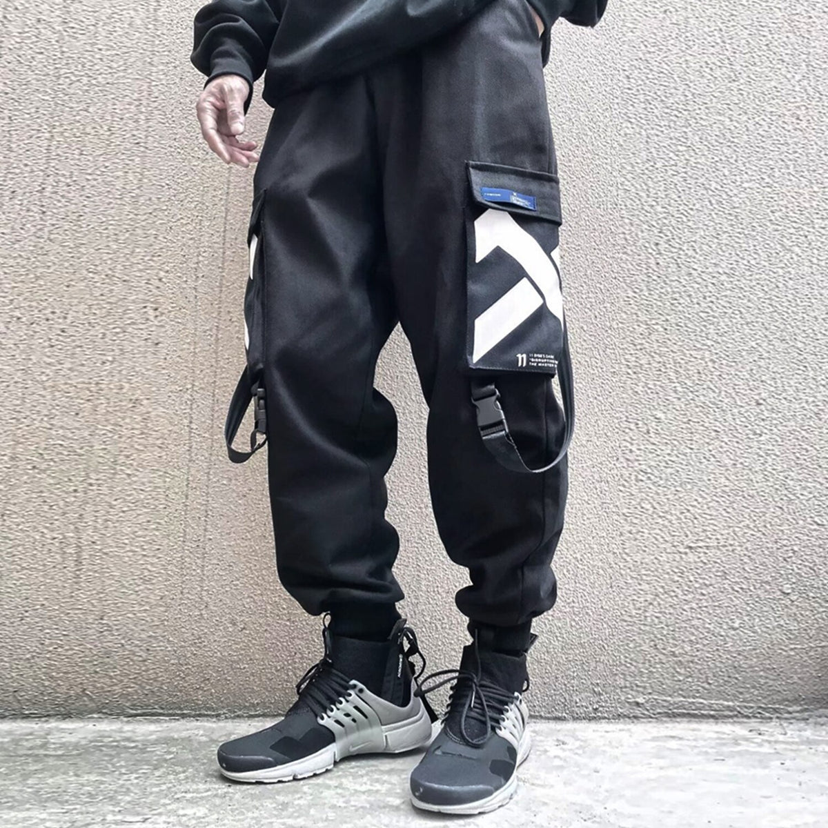 Multi Pockets Printed Cargo Pants Men Harajuku Hip Hop Casual Ribbons Trousers Streetwear Joggers Sweatpants | Vimost Shop.