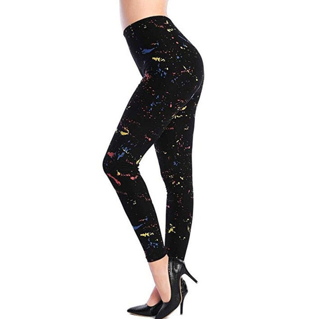New Rose Flower Printed Leggings Fashion Sexy Women Lady Slim High Elastic Cotton Pants | Vimost Shop.