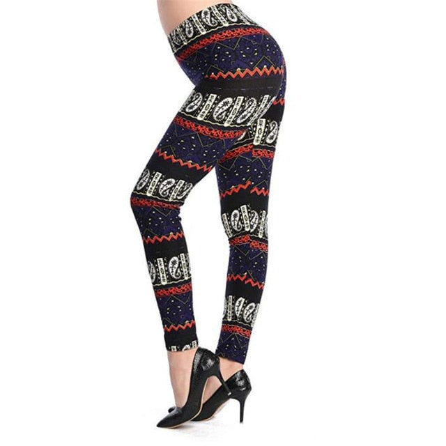 New Rose Flower Printed Leggings Fashion Sexy Women Lady Slim High Elastic Cotton Pants | Vimost Shop.