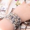 Women Boho Bracelet  Natural Stone 5X Leather Wrap Bracelet  Stone Beaded Bracelet | Vimost Shop.