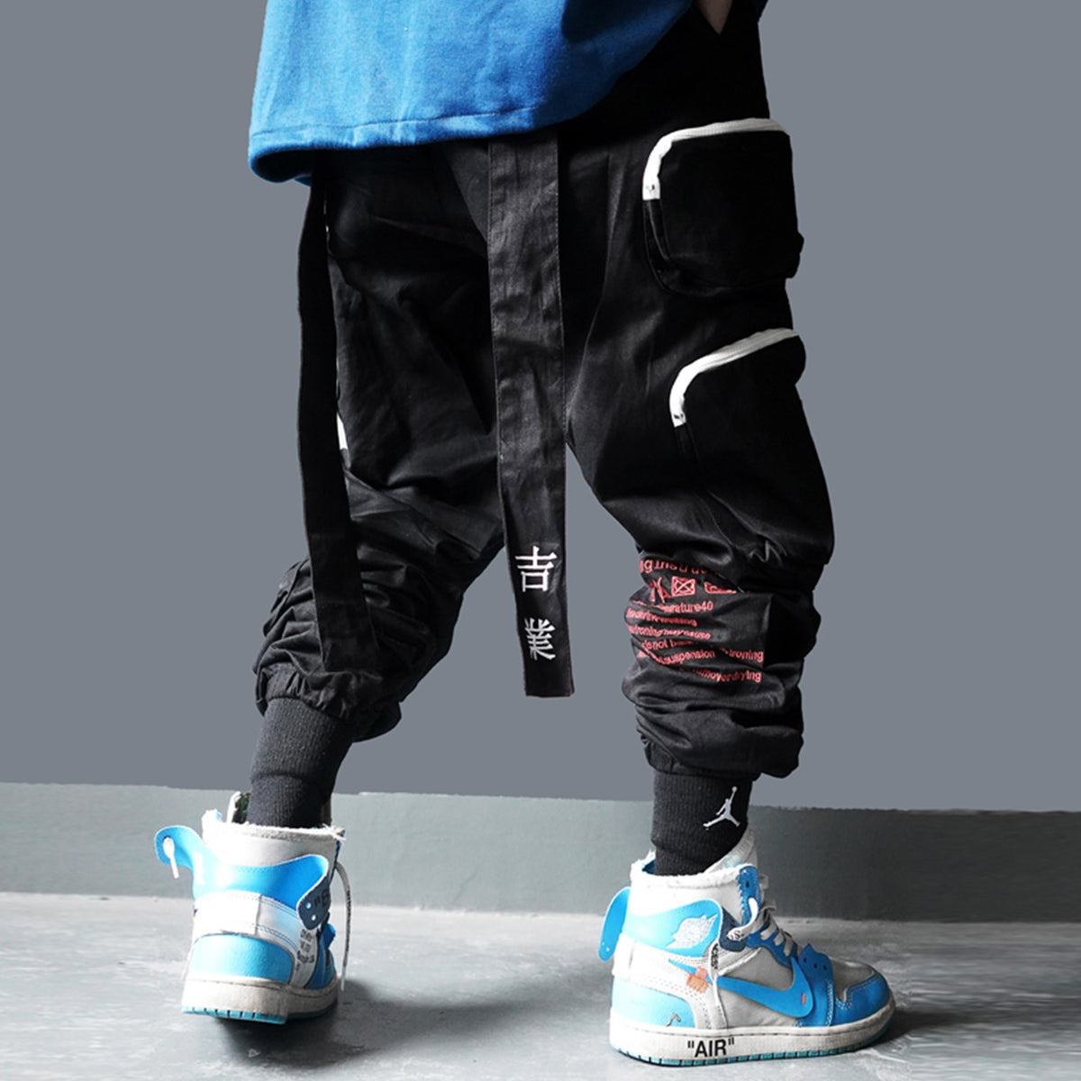 Multi Pockets Hip Hop Harem Cargo Pants Men Harajuku Casual Streetwear Sweatpants Joggers Elastic Waist Trousers | Vimost Shop.