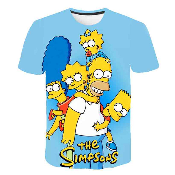 Men and women fat T-shirt Simpson print 3D T-shirt cartoon funny Simpson family T-shirt O-neck short-sleeved casual T-shirt | Vimost Shop.