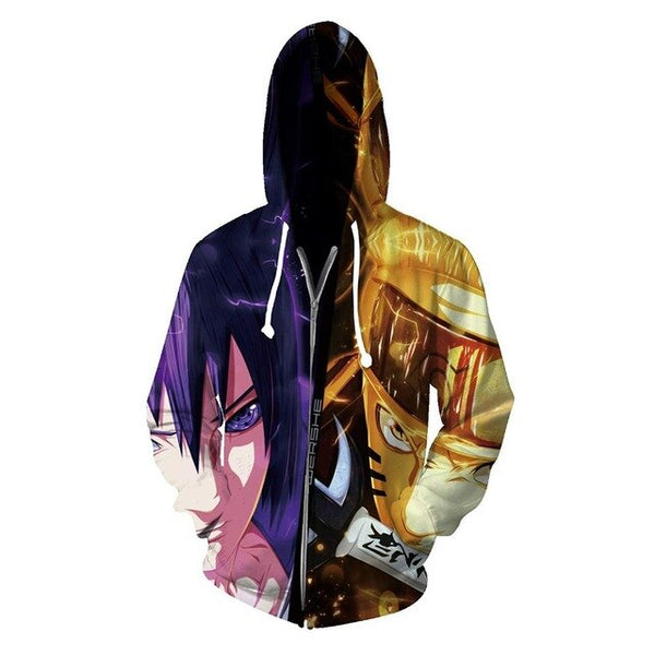 Naruto Hoodies Zipper Sweatshirt 3D Hoody Cool Anime Hooded Sweatwear Out Jackets Men Women Casual Coats Streetwear Jackets | Vimost Shop.