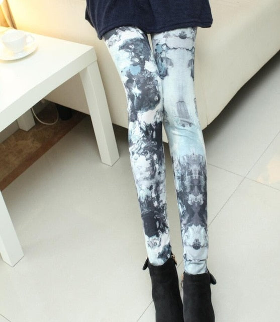 Fashion Girl Legging Spandex Aptitud Print Floral Leggings Leggins Milk Silk | Vimost Shop.