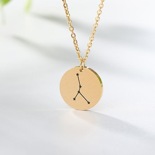 Twelve Constellations Charms Necklace Leo Aries Taurus Gemini Cancer Virgo Libra Scorpio Sagittarius Capricorn Aquarius Pisces | Vimost Shop.