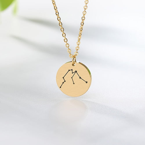 Twelve Constellations Charms Necklace Leo Aries Taurus Gemini Cancer Virgo Libra Scorpio Sagittarius Capricorn Aquarius Pisces | Vimost Shop.