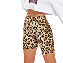 Multicolor Casual Highstreet Leopard Print Skinny Short Legging Summer | Vimost Shop.