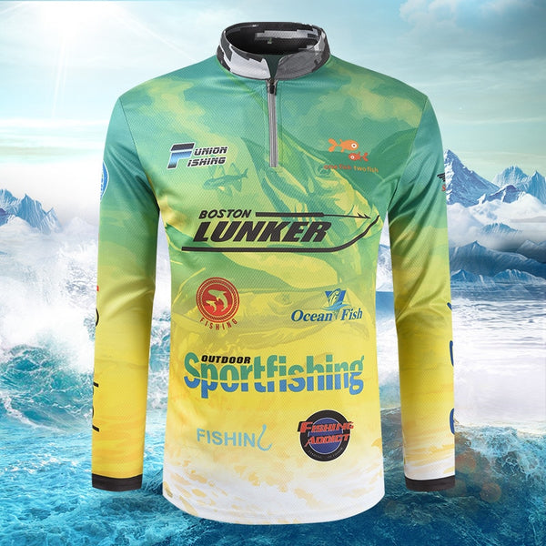 Fishing shirt Long Sleeve clothing Sun UV Protection SPF 50+ breathable quick dry jersey tournament team fishing t shirts | Vimost Shop.