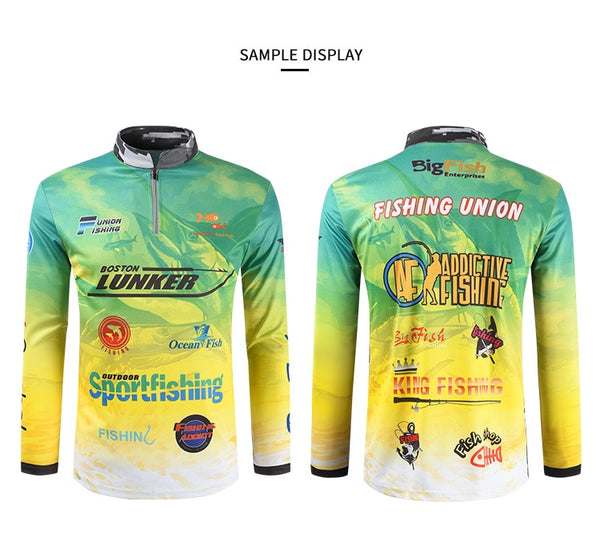 Fishing shirt Long Sleeve clothing Sun UV Protection SPF 50+ breathable quick dry jersey tournament team fishing t shirts | Vimost Shop.
