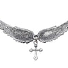 Angel Wing Cross Choker Necklace Guardian Women Biker Crystal Jewelry Gifts Her Girl Silver Color NC01 Dropshipping (18+2)" | Vimost Shop.