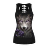Women Summer Tank Top Wolf Print Punk Backless Top Black Hollow Top Fitness Sexy Vest Clothing | Vimost Shop.