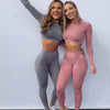 Women Thumb Hole Sportswear Fitness Sport Suit Yoga Seamless Sexy Crop Top Tracksuit | Vimost Shop.