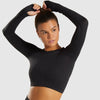 Women Thumb Hole Sportswear Fitness Sport Suit Yoga Seamless Sexy Crop Top Tracksuit | Vimost Shop.