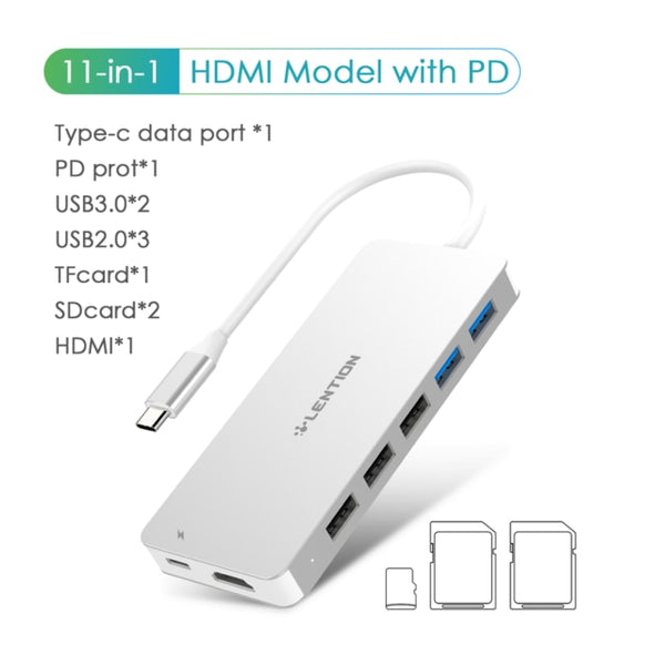 Thunderbolt 3 Dock USB Type C to HDMI HUB Adapter for MacBook Samsung Dex Galaxy S10/S9 USB-C Converter SD/TF Card Readers | Vimost Shop.