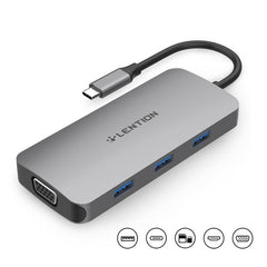 USB C Hub with 4K HDMI, VGA, SD/Micro SD Card Reader, 3 USB 3.0, Type C Charging Adapter for MacBook Pro16,New Mac Air, Surface