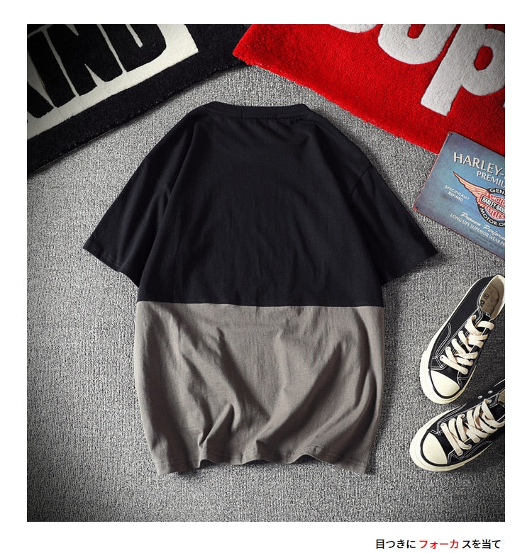 Men's Cotton Fashion T-shirt Mens Summer Patchwork Tshirts 5XL Casual T shirt With Pocket Tee Man Oversized Top & Tee Streetwear | Vimost Shop.