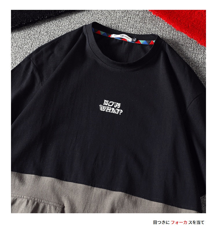 Men's Cotton Fashion T-shirt Mens Summer Patchwork Tshirts 5XL Casual T shirt With Pocket Tee Man Oversized Top & Tee Streetwear | Vimost Shop.