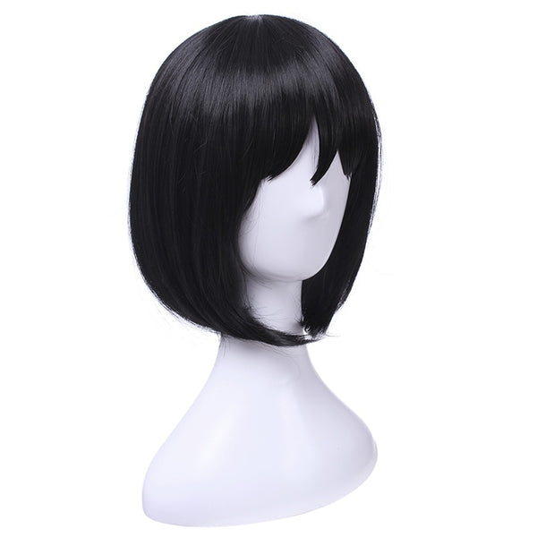 Mikasa Ackerman Cosplay Wigs Attack on Titan Cosplay Black Straight Bob Wig Heat Resistant Synthetic Hair Halloween | Vimost Shop.