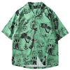 Men Hip Hop Shirt Streetwear Men Hawaiian Shirts Graffiti Skull Harajuku Summer Beach Shirt Casual Tops | Vimost Shop.