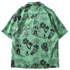 Men Hip Hop Shirt Streetwear Men Hawaiian Shirts Graffiti Skull Harajuku Summer Beach Shirt Casual Tops | Vimost Shop.