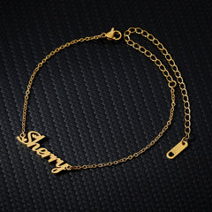 stainless steel anklet Personalized name ankle bracelet custom anklet bracelet | Vimost Shop.