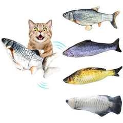 30cm Moving Fish Electric Toy For Cat USB Charger Interactive Cat Chew Bite Toys Catnip Supplies Kitten Fish Flop Cat Toy