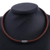 Men's Leather Choker Brown Black Braided Rope Chain Necklace For Men Boys Stainless Steel Clasp Male Jewelry Dropshipping UNM09A | Vimost Shop.