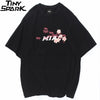 Mens Hip Hop T Shirts Pink Floral Crane Streetwear Tshirt Harajuku Summer Short Sleeve | Vimost Shop.