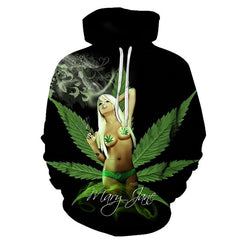 Weeds Sweatshirt Men / Women 3d Hoodies Print green leaves color pattern Slim Unisex Slim Stylish Hooded | Vimost Shop.