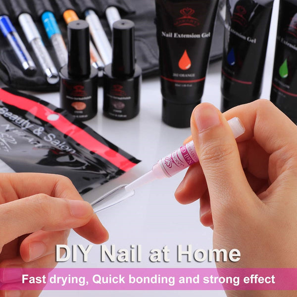40pcs Fast Drying Nail Glue for False Nails Glitter Acrylic Decoration with Brush False Nail Tips Design Faux Ongle Nail | Vimost Shop.