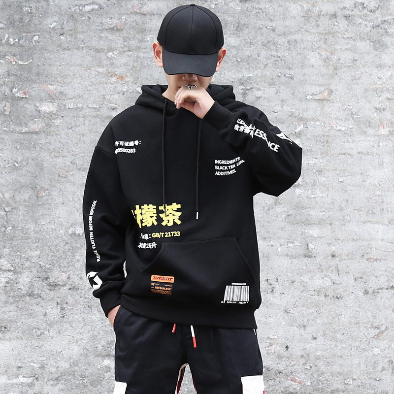 Men Hoodies Pullover fashion Streetwear LemonTea Print Deisgn Sweatshirt Hip Hop Autumn Winter Fleece Hoodie | Vimost Shop.