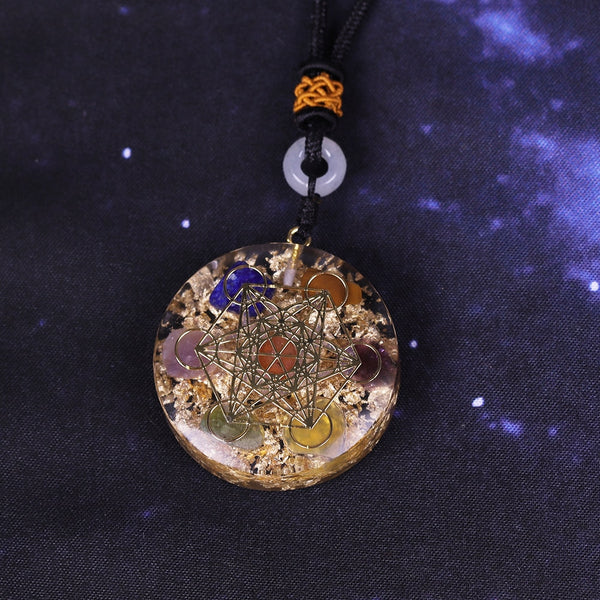 Orgone Pendant Rainbow Crystal Stones Chakra Reiki Healing Energy Generator EMF Radiation Protection Orgonite Necklace | Vimost Shop.