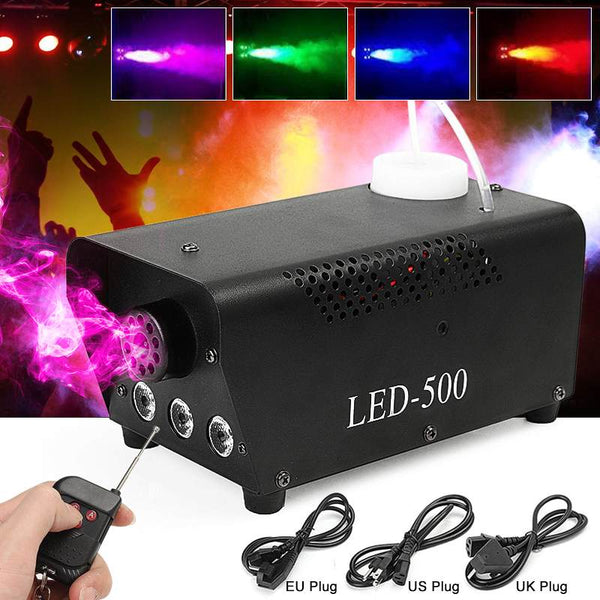 500W Fog/Smoke Machine w/ Remote RGB LED DJ Thrower DJ Party family ball leisure parties Light Smoke Thrower | Vimost Shop.