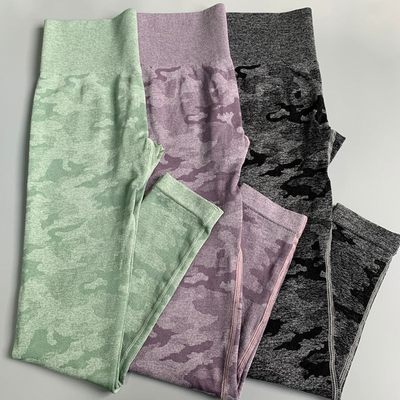 Women 2nd Edition Camo Seamless Leggings High Waist Booty Leggings Scrunch Leggings Yoga Pants Compression Pants Women | Vimost Shop.