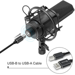 USB Condenser PC  Microphone with Adjustable desktop mic arm &amp;shock mount for  Studio Recording YouTube Vocals  Voice